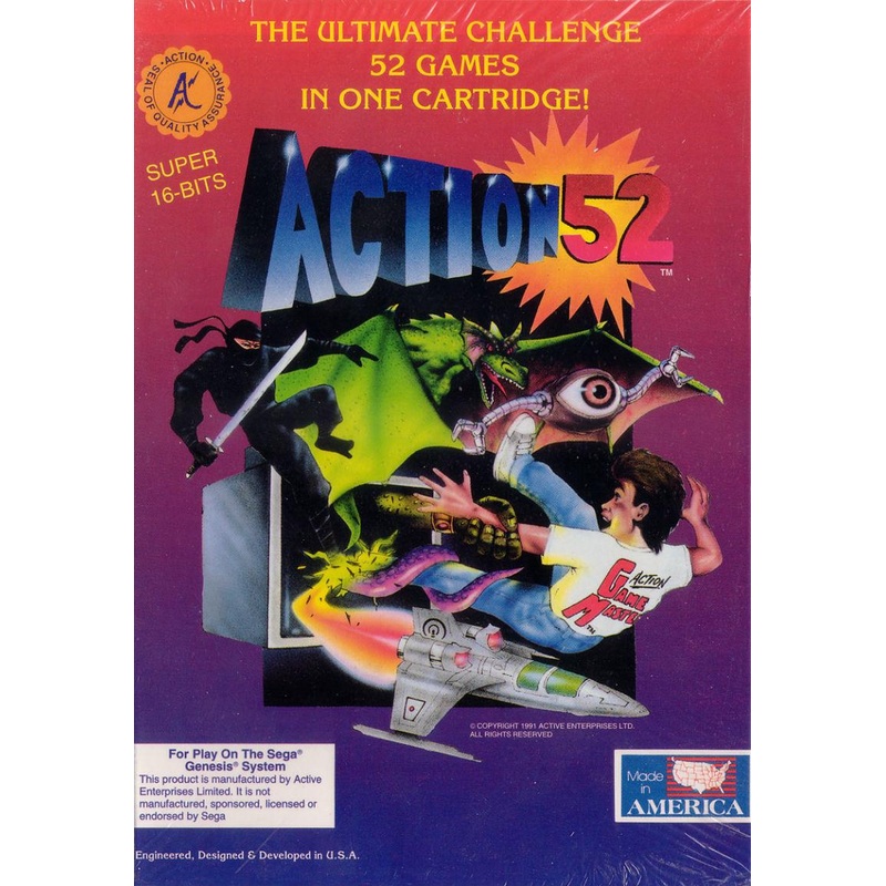 Action 52 Genesis Used Cartridge Only