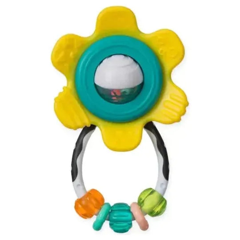 Infantino Spin and Rattle Teether Blue Yellow
