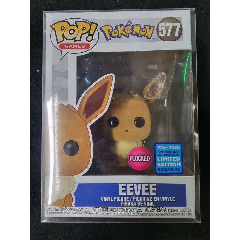 FUNKO POP POKEMON EEVEE FLOCKED #577 LIMITED EDITION  EXCLUSIVE