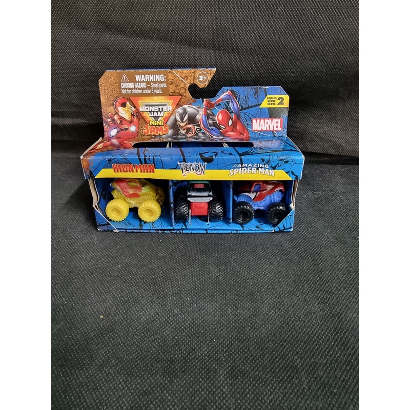 MONSTER JAM MARVEL MINI JAMS – IRON MAN / VENOM/ AMAZING SPIDER MAN
