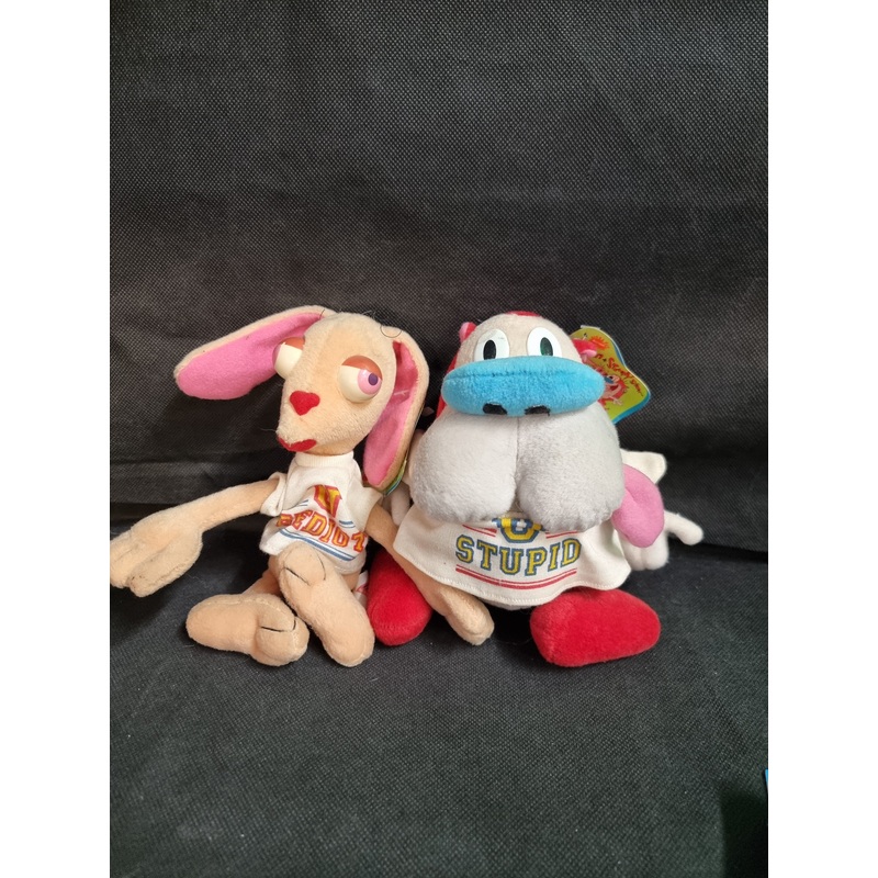 VINTAGE REN & STIMPY U EEDIOT STUPID DAKIN PLUSH DOLLS