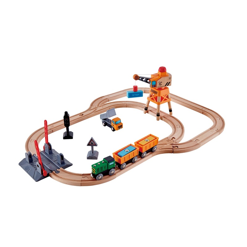 Train Crossing and Crane Set (Hape)