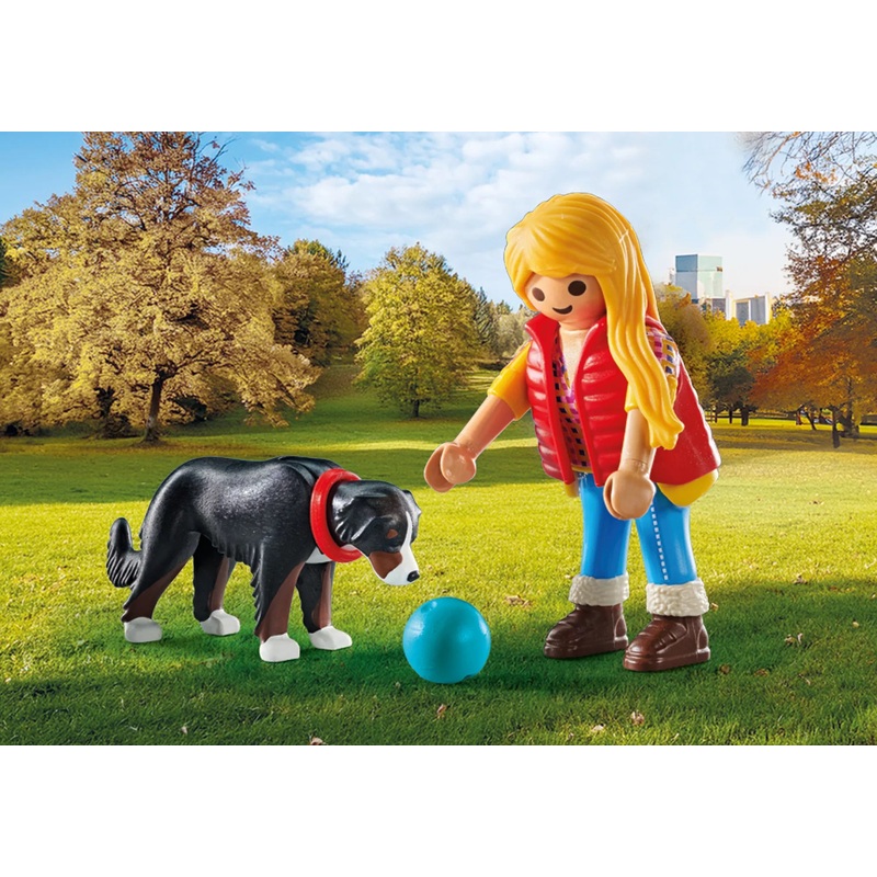 Woman with Mountain Dog (#71738)