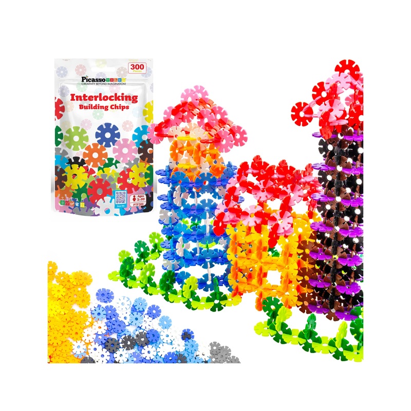 300pc Building Chips Interlocking Disc Construction Blocks