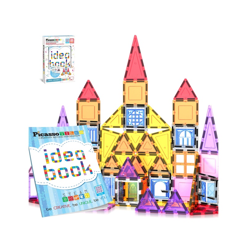 Magnetic Tile Building Set with Windows and Doors – 21 Pieces