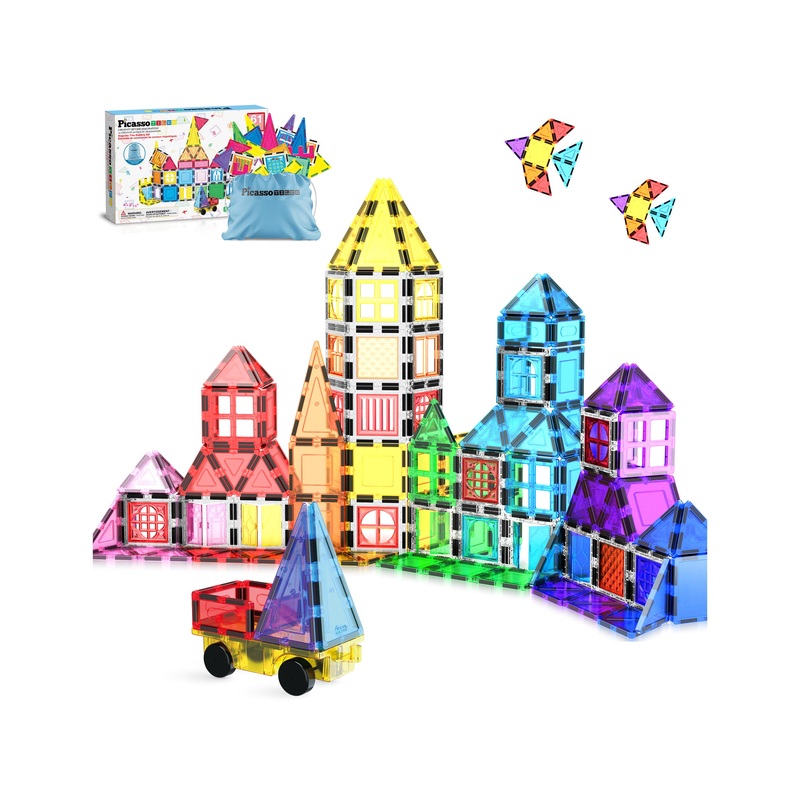 Magnetic Tiles Set with Windows and Doors