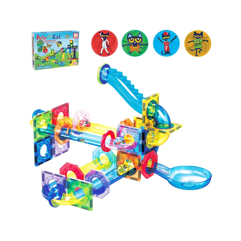 Pete the Cat Magnetic Marble Run Playset – 62 Pieces